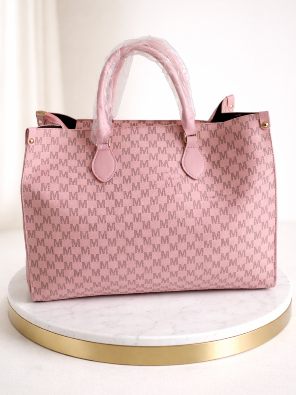 Luxury Blush Pink Oversized Tote Bag | Designer Style